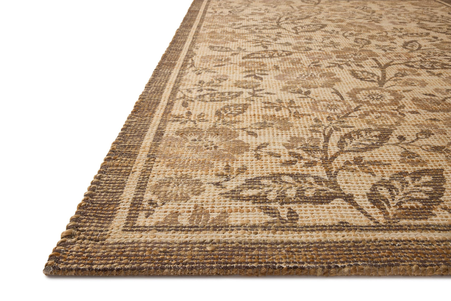 Loloi Chris Loves Julia Rue Collection Wheat/Sage Jute Neutral Floral Rug