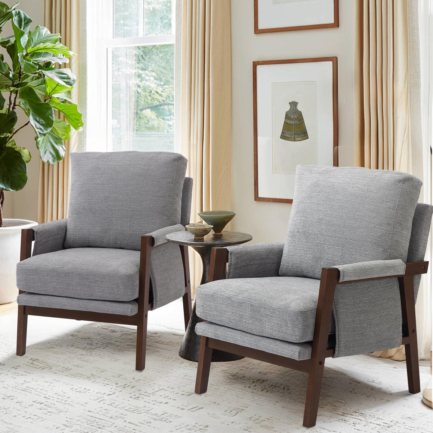 Modern Accent Armchair_Solid Wood