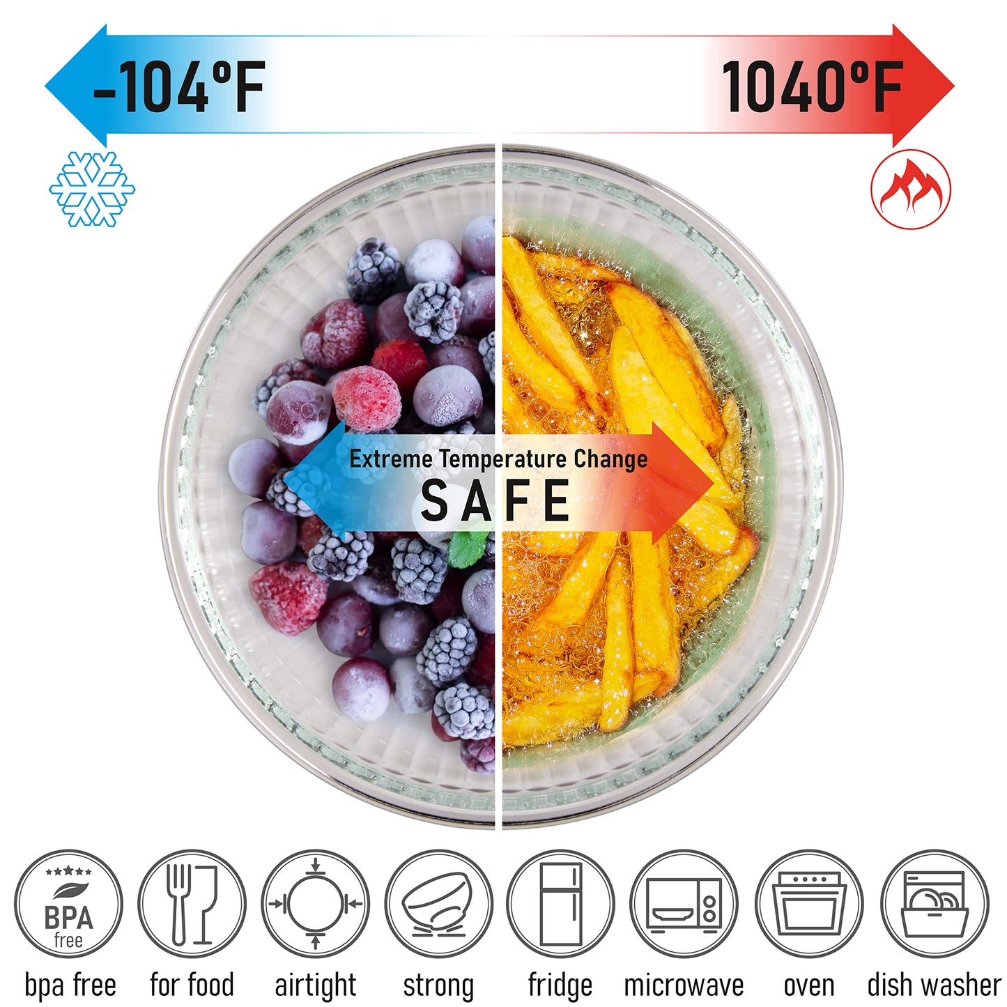 Glass Container Set with Acacia Lids - 4 Stackable Meal Prep Containers. Durable heat resistant Inert Borosilicate Glass