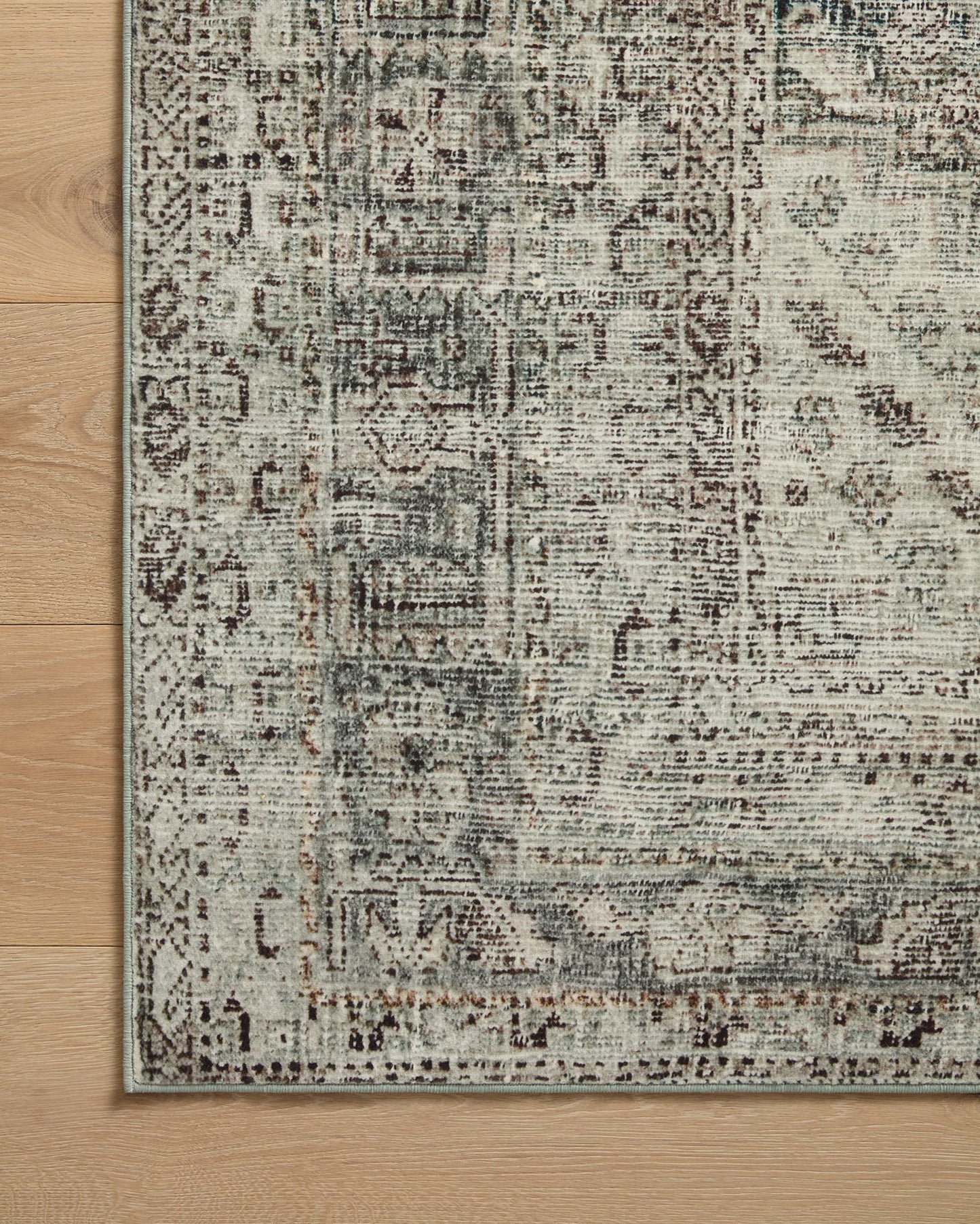 Loloi Magnolia Home by Joanna Gaines Sinclair Collection SIN-01 Pebble/Taupe 7'-6" x 9'-6", .25" Pile Height, Machine Washable, Area Rug