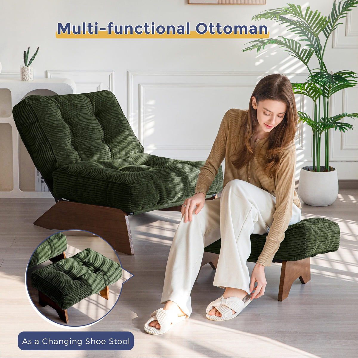 Lounge Chair with Ottoman and with Adjustable Backrest