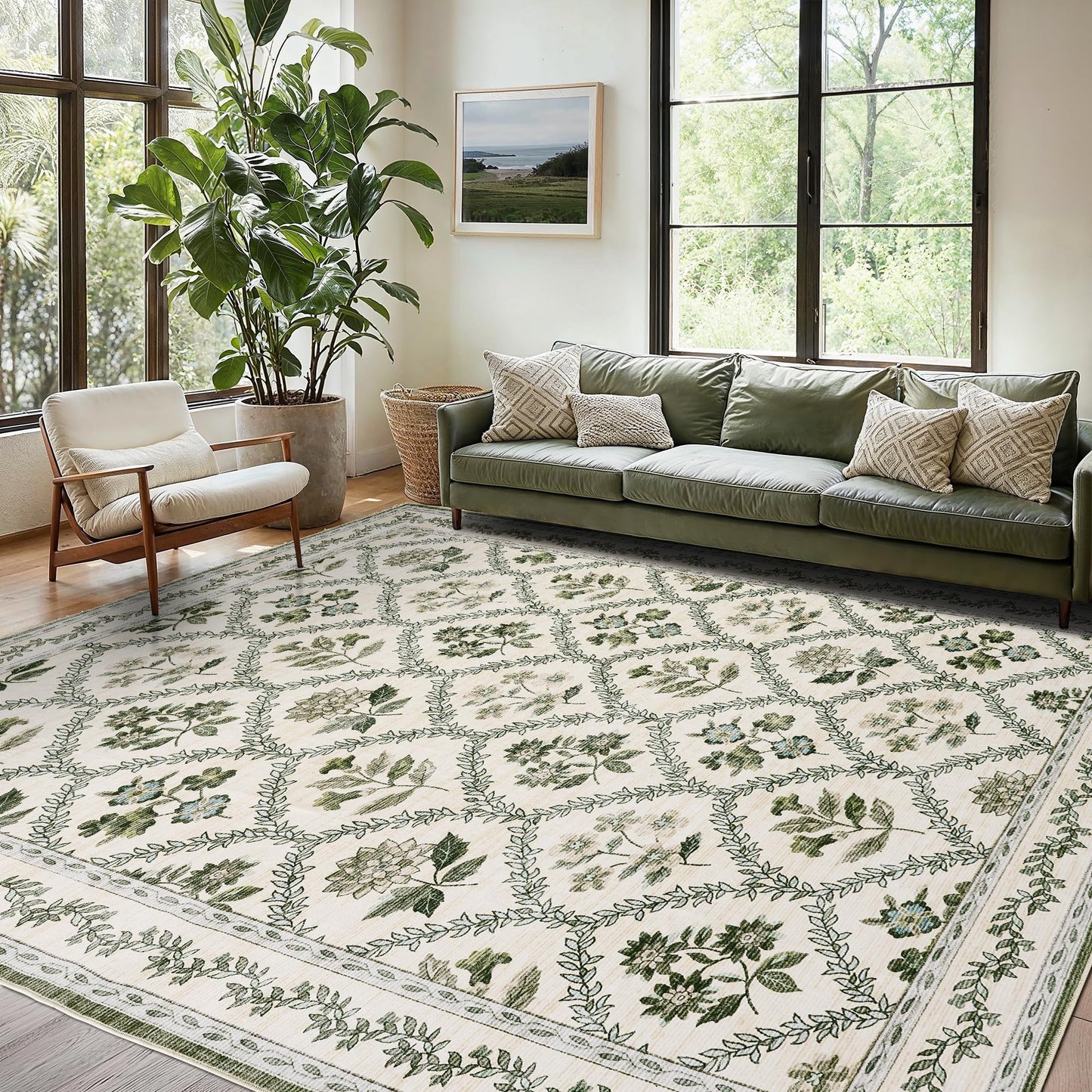 Floral Living Room Rug
