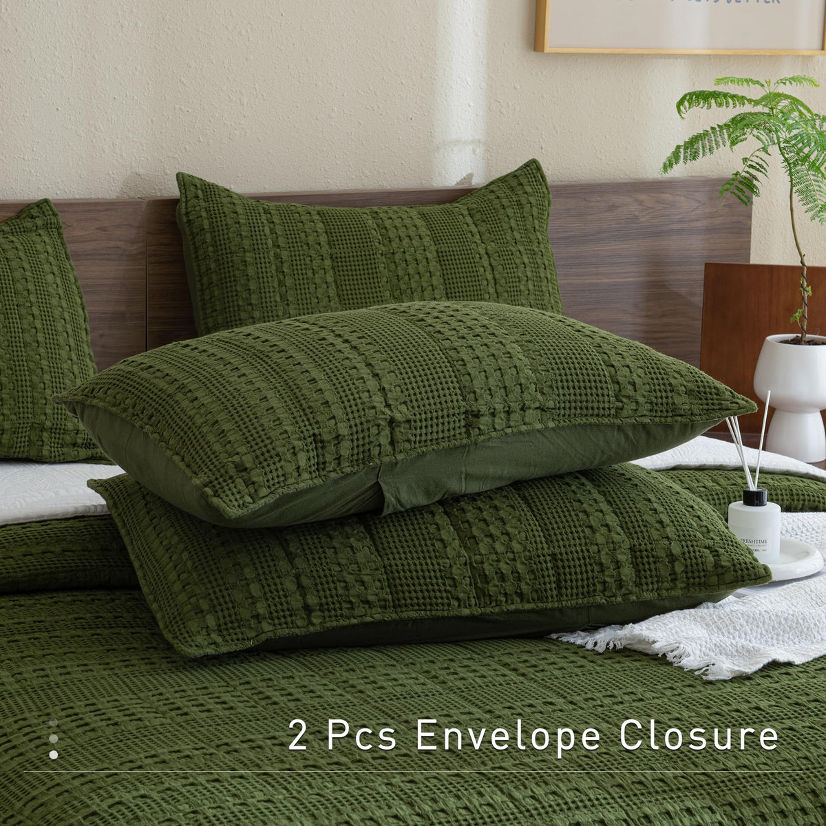 Oversized Waffle Weave Lightweight Coverlets_3 Pieces