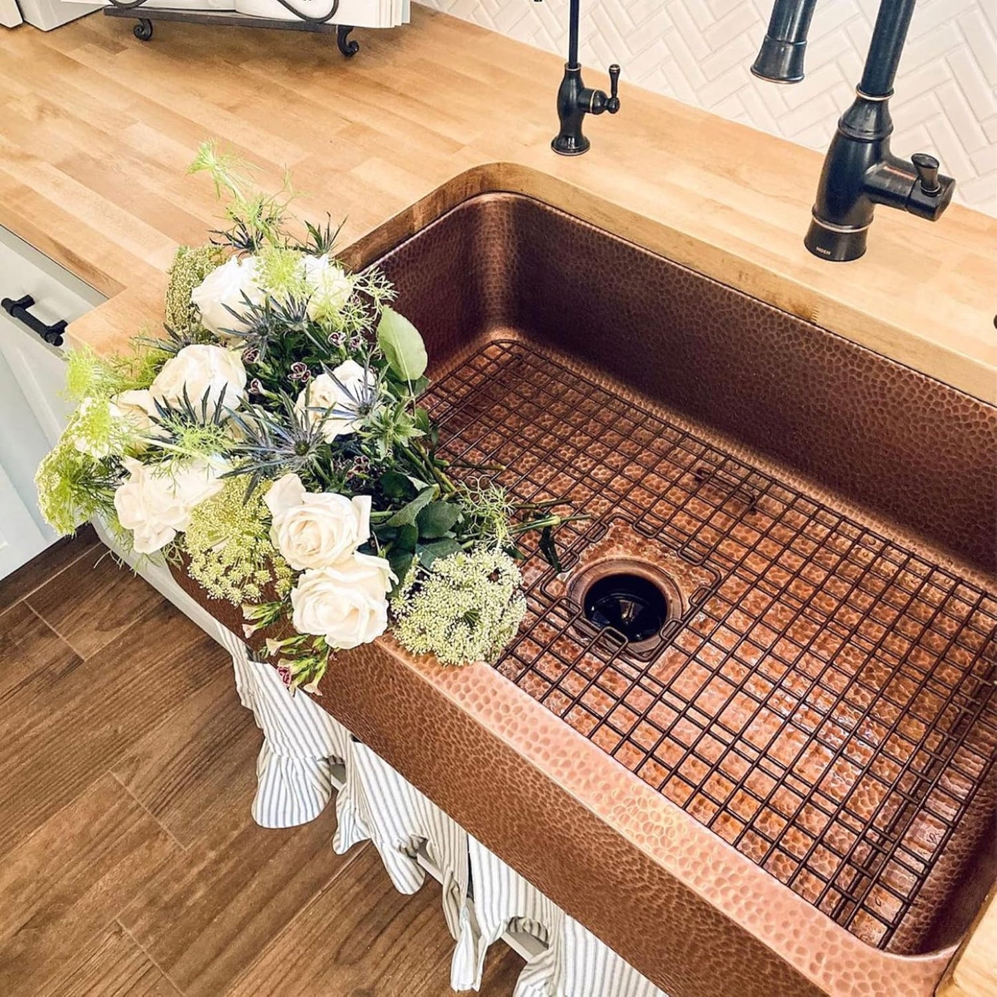 Sinkology Lange Copper 32" Single Bowl Undermount Farmhouse Apron-Front Kitchen Sink
