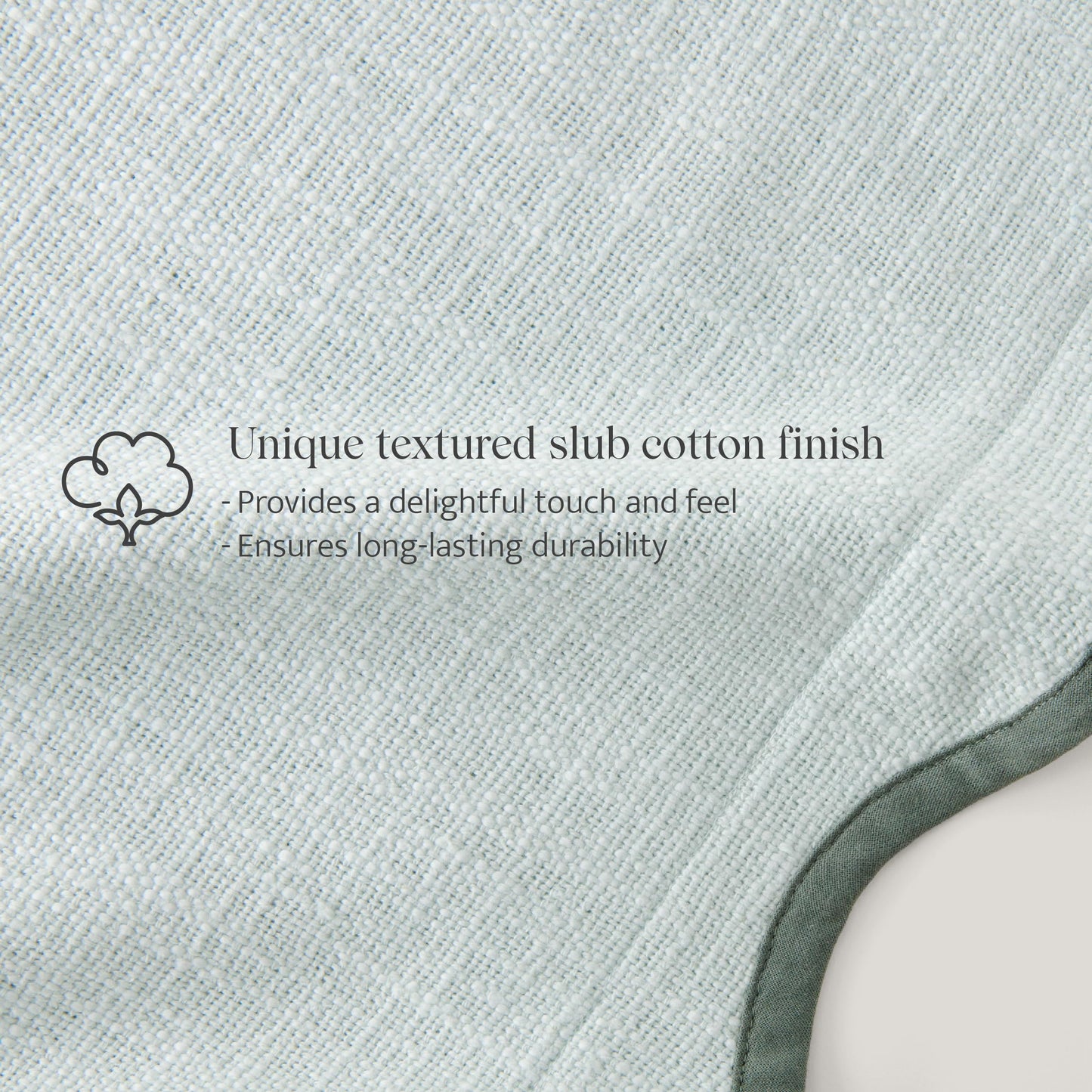Double Stitch Scalloped Throw Pillow Covers - 100% Cotton