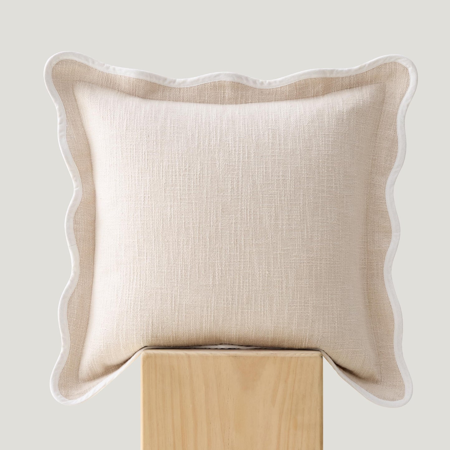 Double Stitch Scalloped Throw Pillow Covers - 100% Cotton