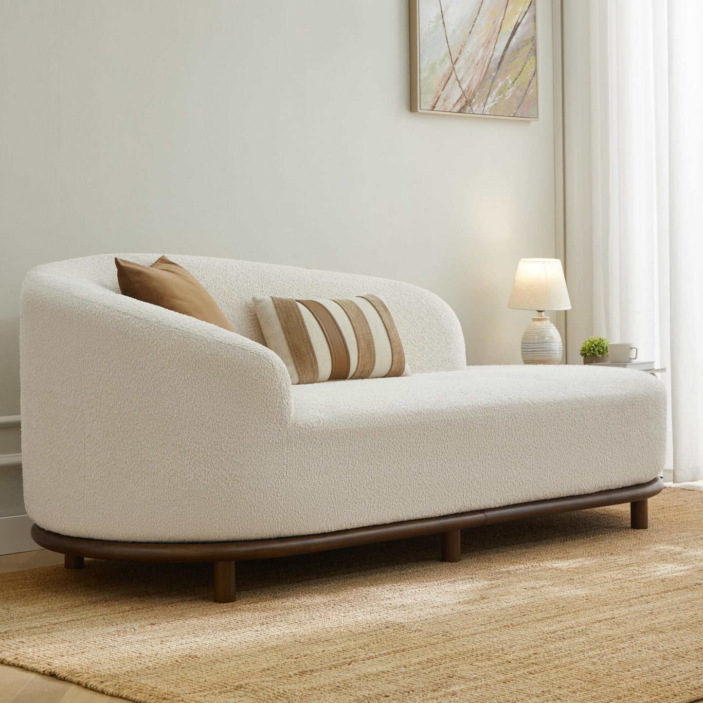 Bouclé Chaise Lounge Sofa