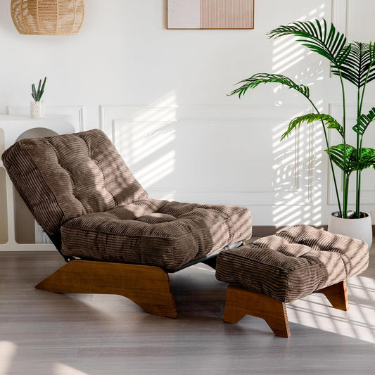 Lounge Chair with Ottoman and with Adjustable Backrest