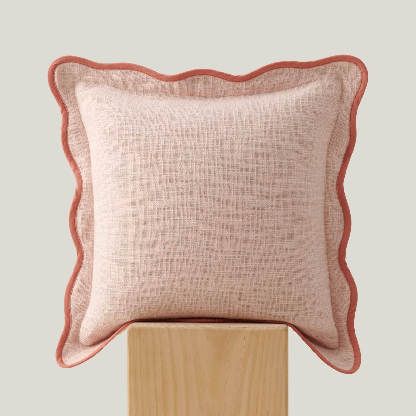 Double Stitch Scalloped Throw Pillow Covers - 100% Cotton