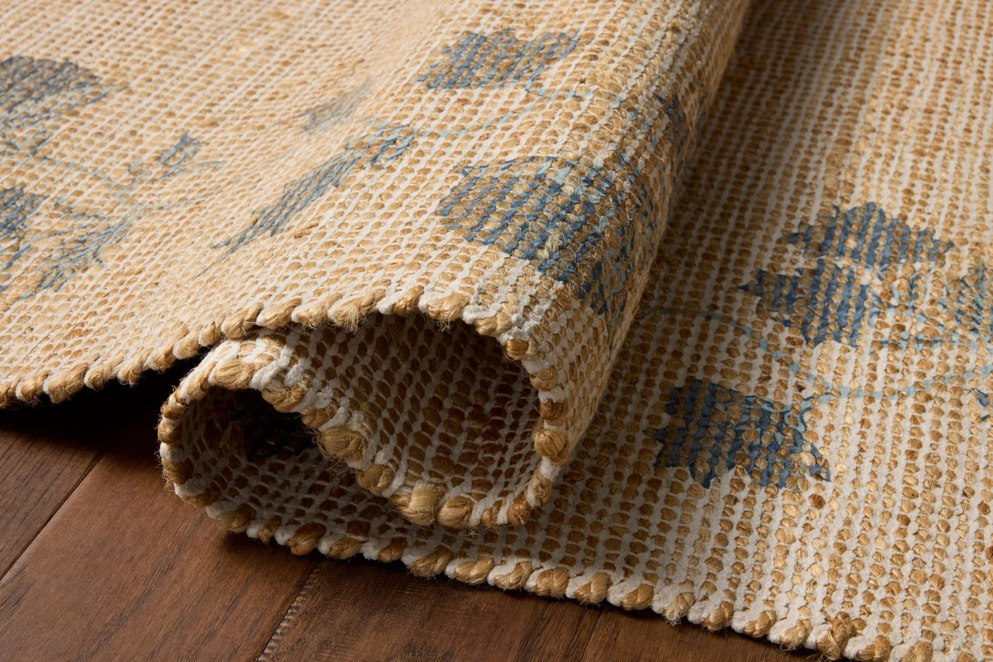 Loloi Chris Loves Julia Rue Collection Wheat/Sage Jute Neutral Floral Rug