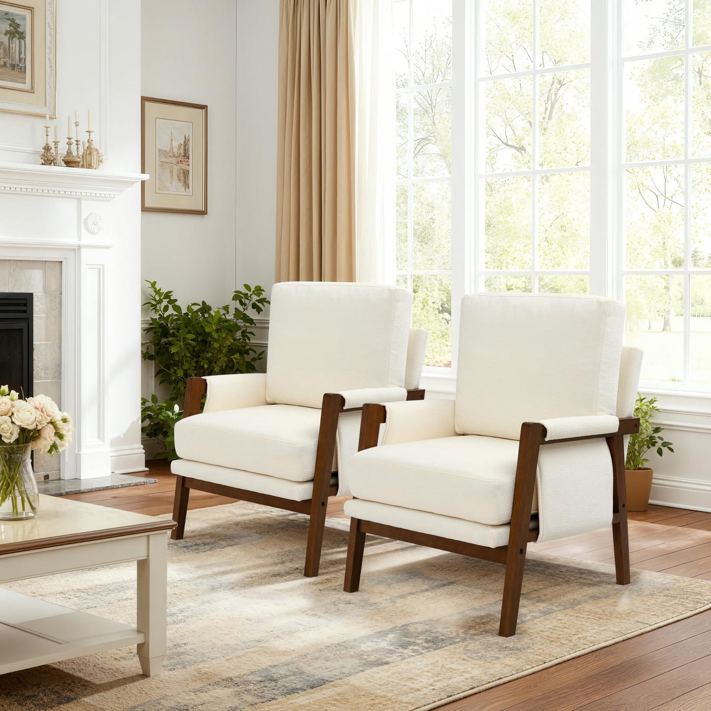 Modern Accent Armchair_Solid Wood
