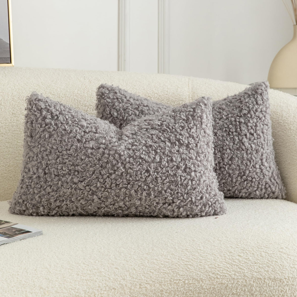 Pack of 2 Curly Teddy Wool Faux Fur