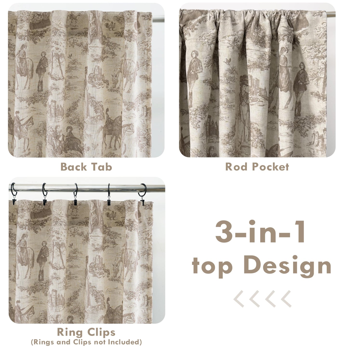 Linen Blackout Valance Window Curtain