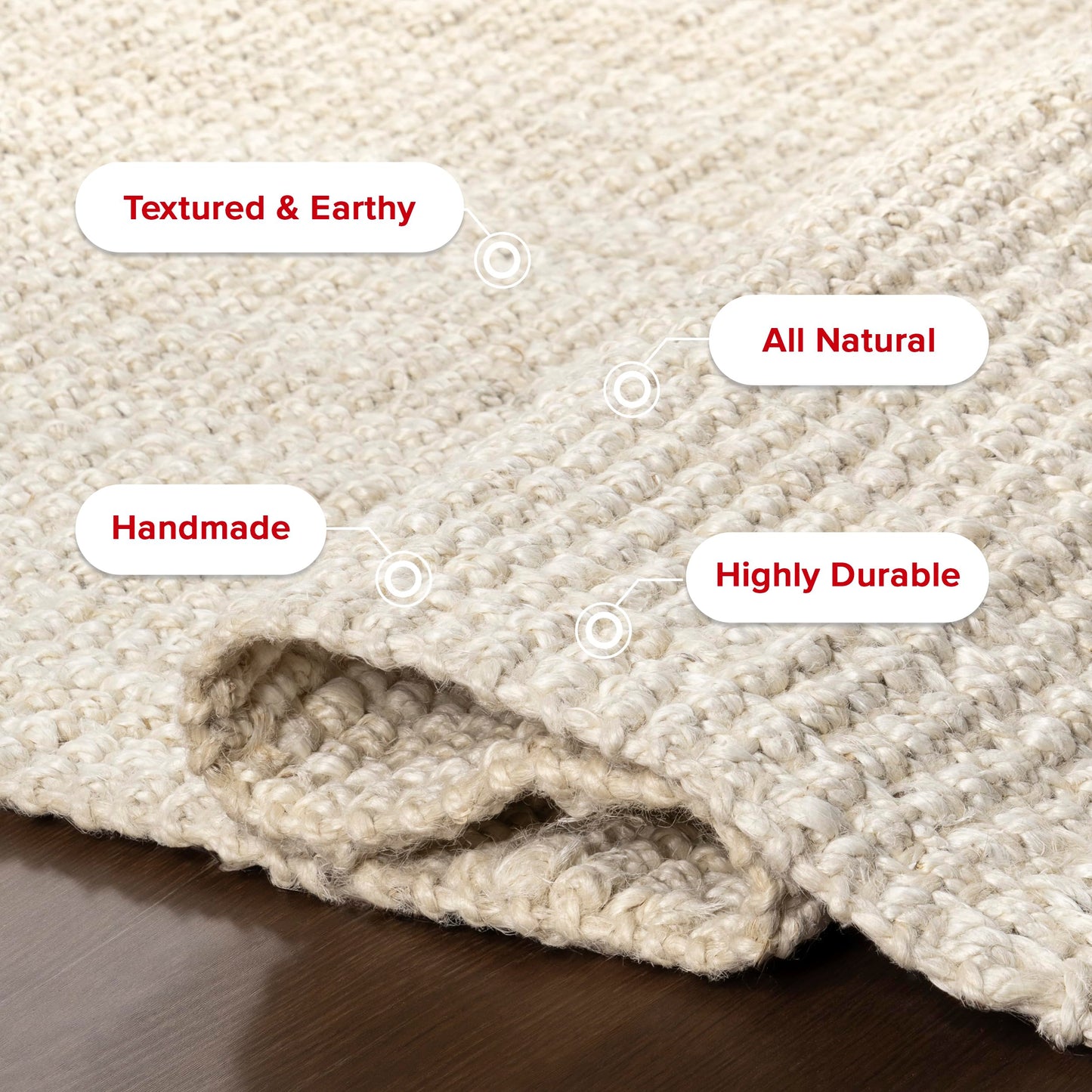 Chocolate Solid Flatweave Area Rug, 5' x 8'