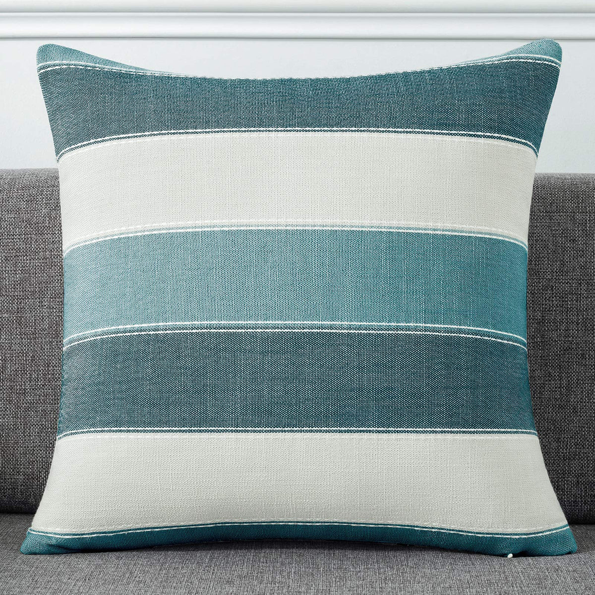 2 Pair Stripe Check Throw Pillow Covers 18x18Inch