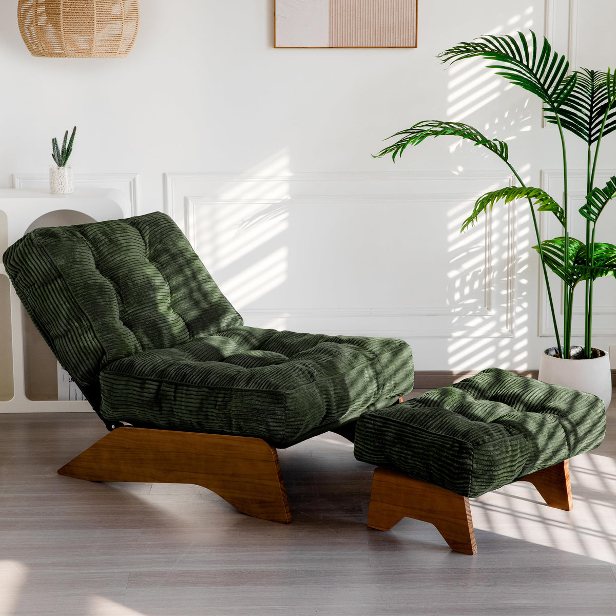 Lounge Chair with Ottoman and with Adjustable Backrest