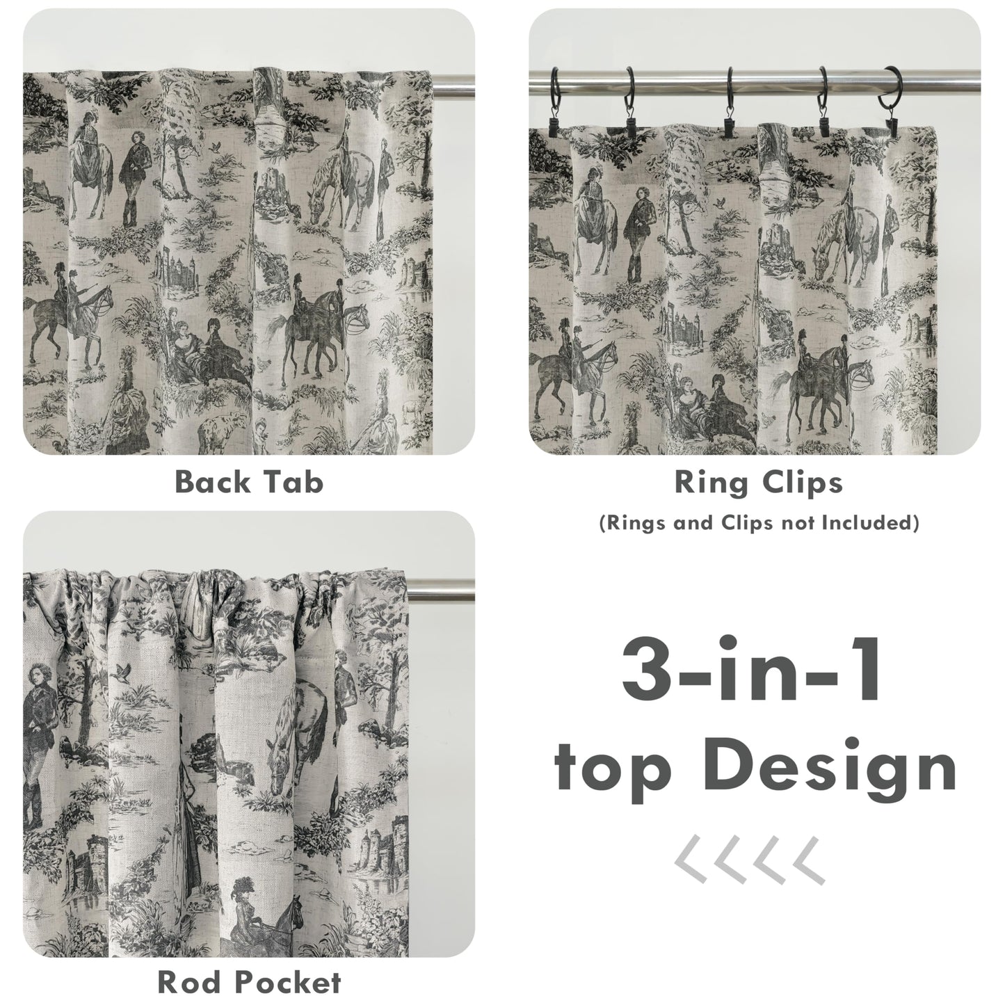 Linen Blackout Valance Window Curtain