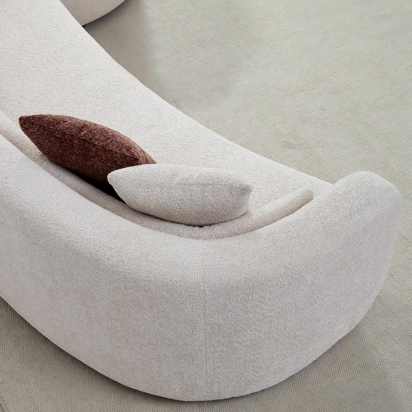 Oversized Curved Boucle 3-Sector Shaped Sectional Sofa