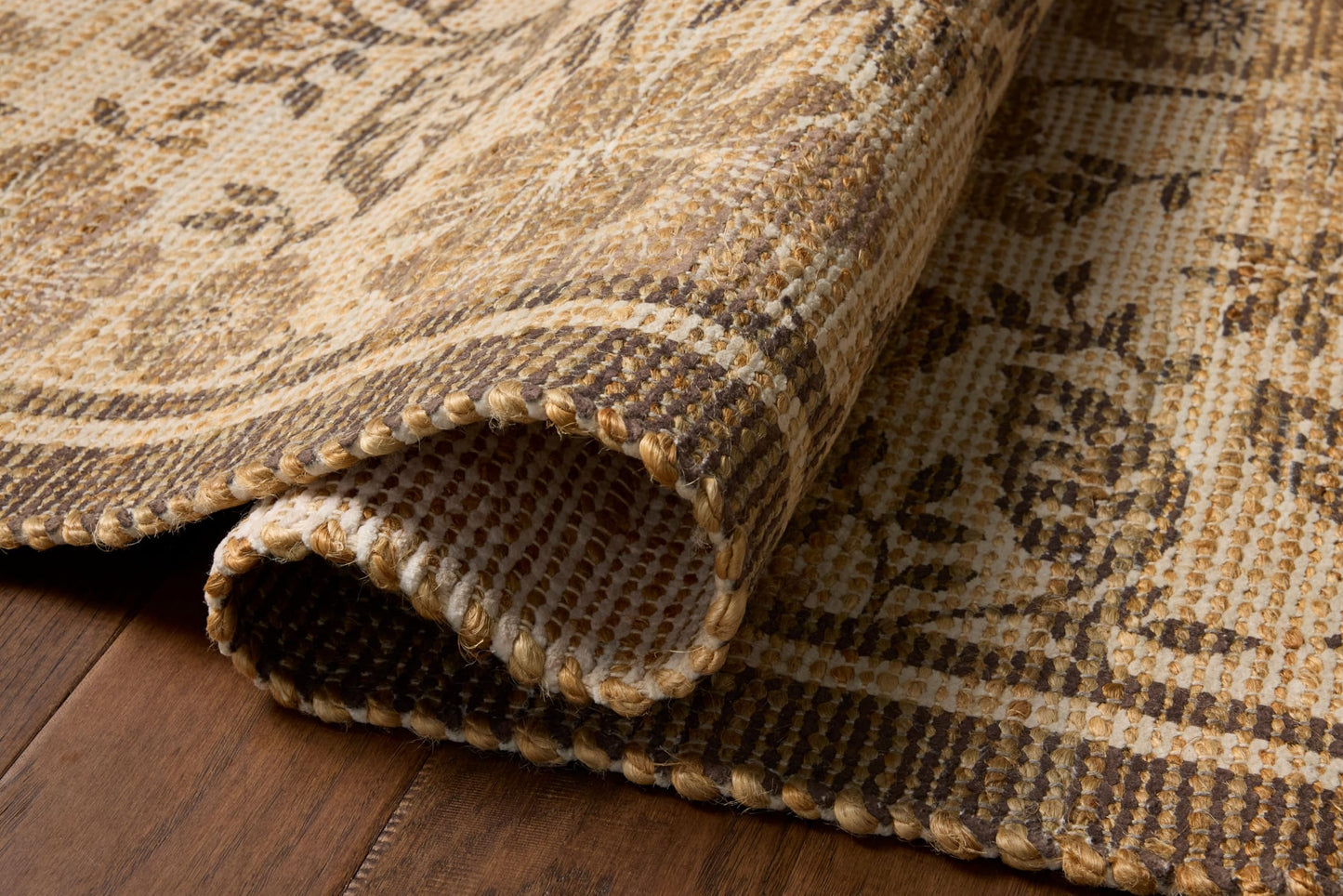 Loloi Chris Loves Julia Rue Collection Wheat/Sage Jute Neutral Floral Rug