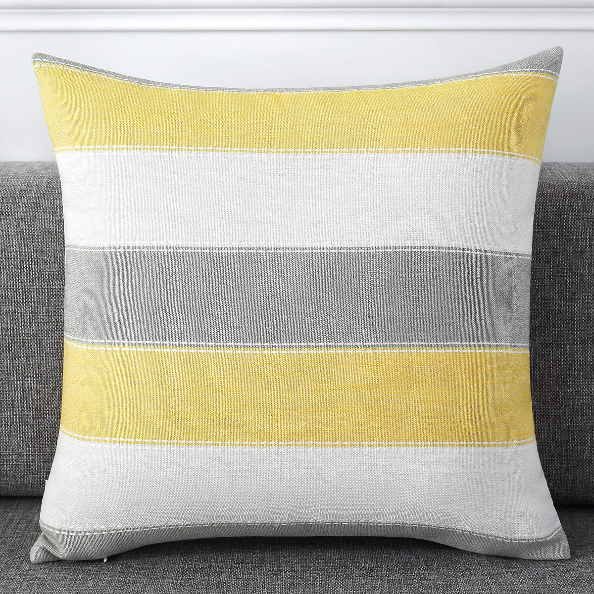 2 Pair Stripe Check Throw Pillow Covers 18x18Inch