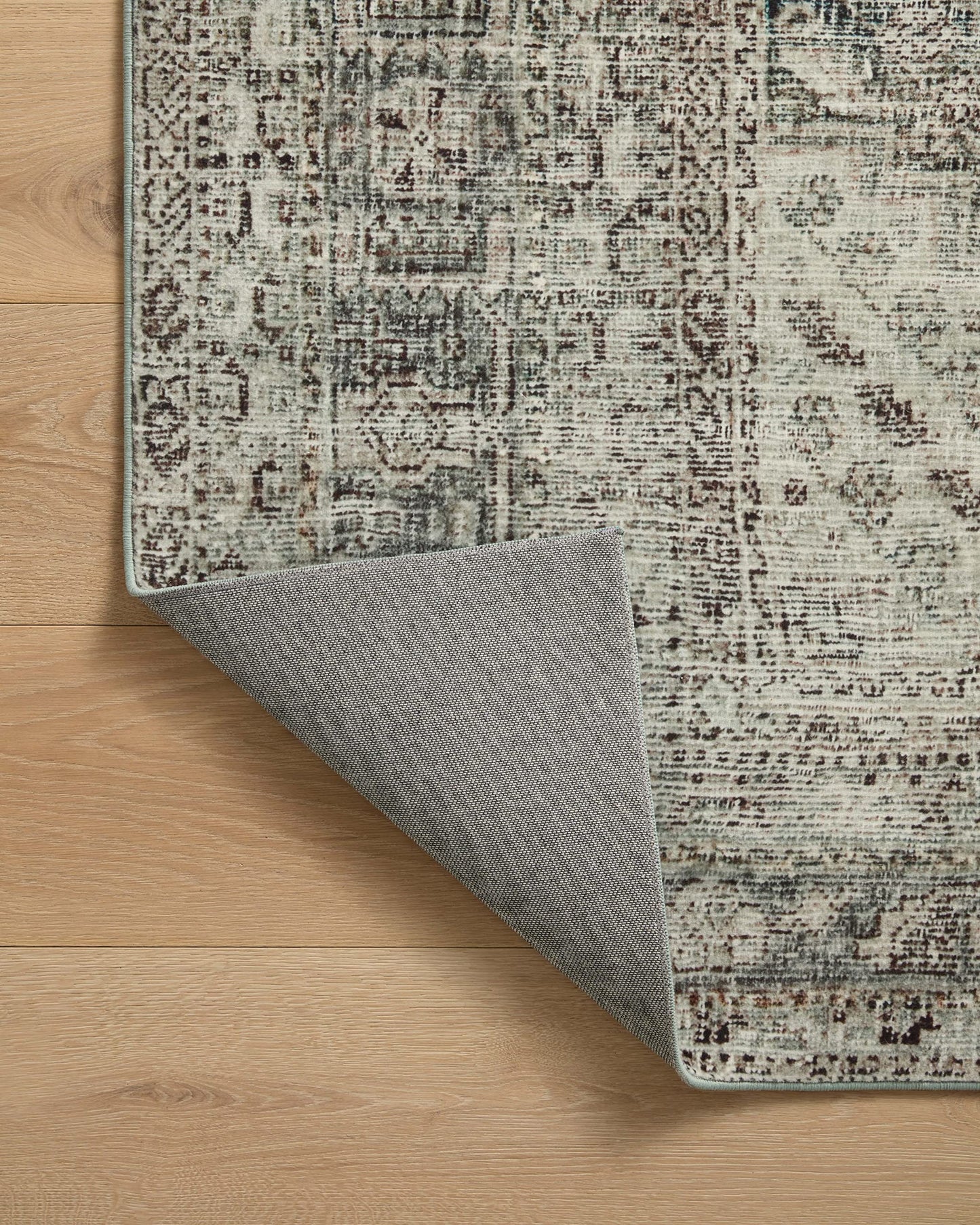 Loloi Magnolia Home by Joanna Gaines Sinclair Collection SIN-01 Pebble/Taupe 7'-6" x 9'-6", .25" Pile Height, Machine Washable, Area Rug