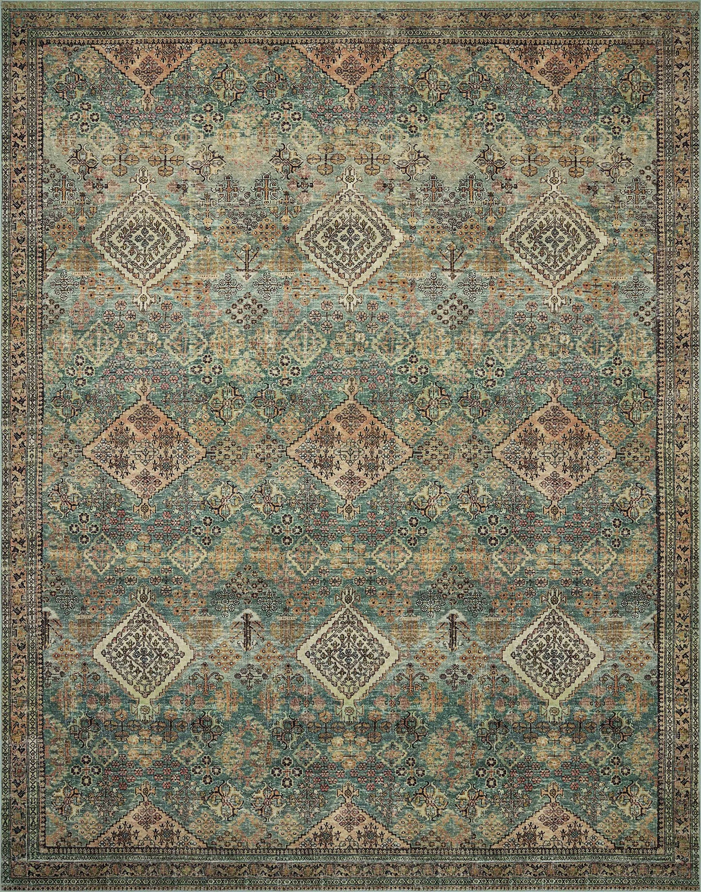 Loloi Magnolia Home by Joanna Gaines Sinclair Collection SIN-01 Pebble/Taupe 7'-6" x 9'-6", .25" Pile Height, Machine Washable, Area Rug