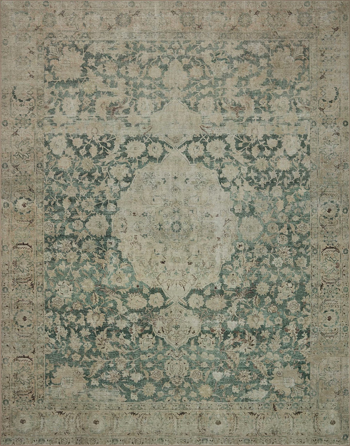 Loloi Magnolia Home by Joanna Gaines Sinclair Collection SIN-01 Pebble/Taupe 7'-6" x 9'-6", .25" Pile Height, Machine Washable, Area Rug