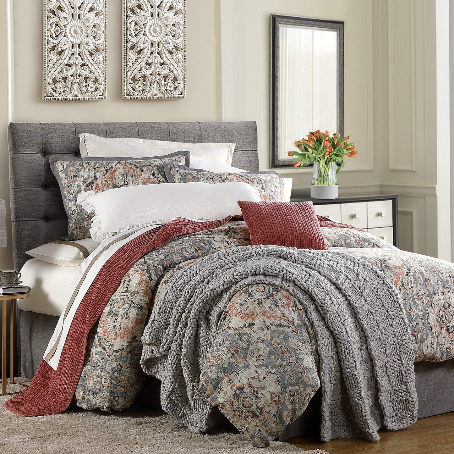 Victoria 3 Piece Duvet Cover Set with Pillow Shams