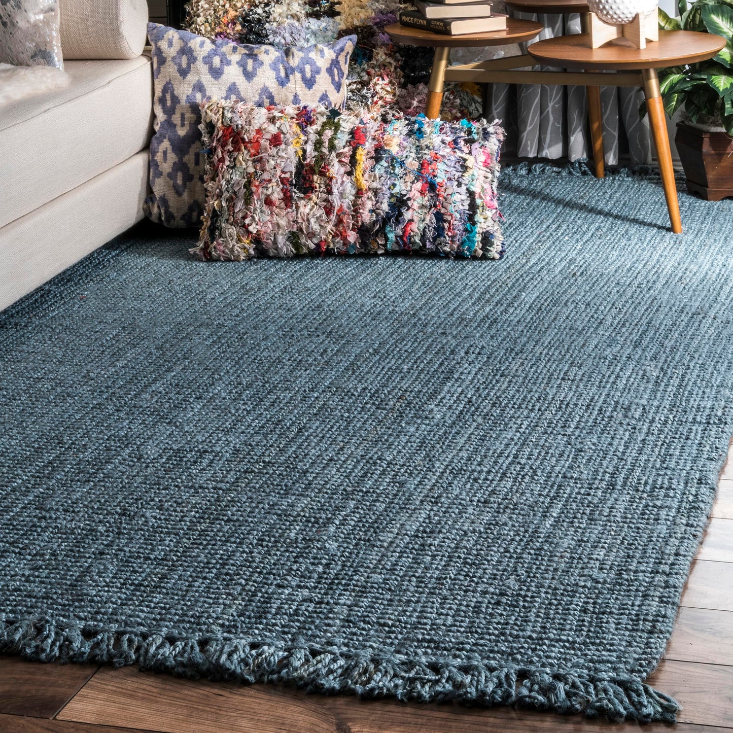 Chocolate Solid Flatweave Area Rug, 5' x 8'