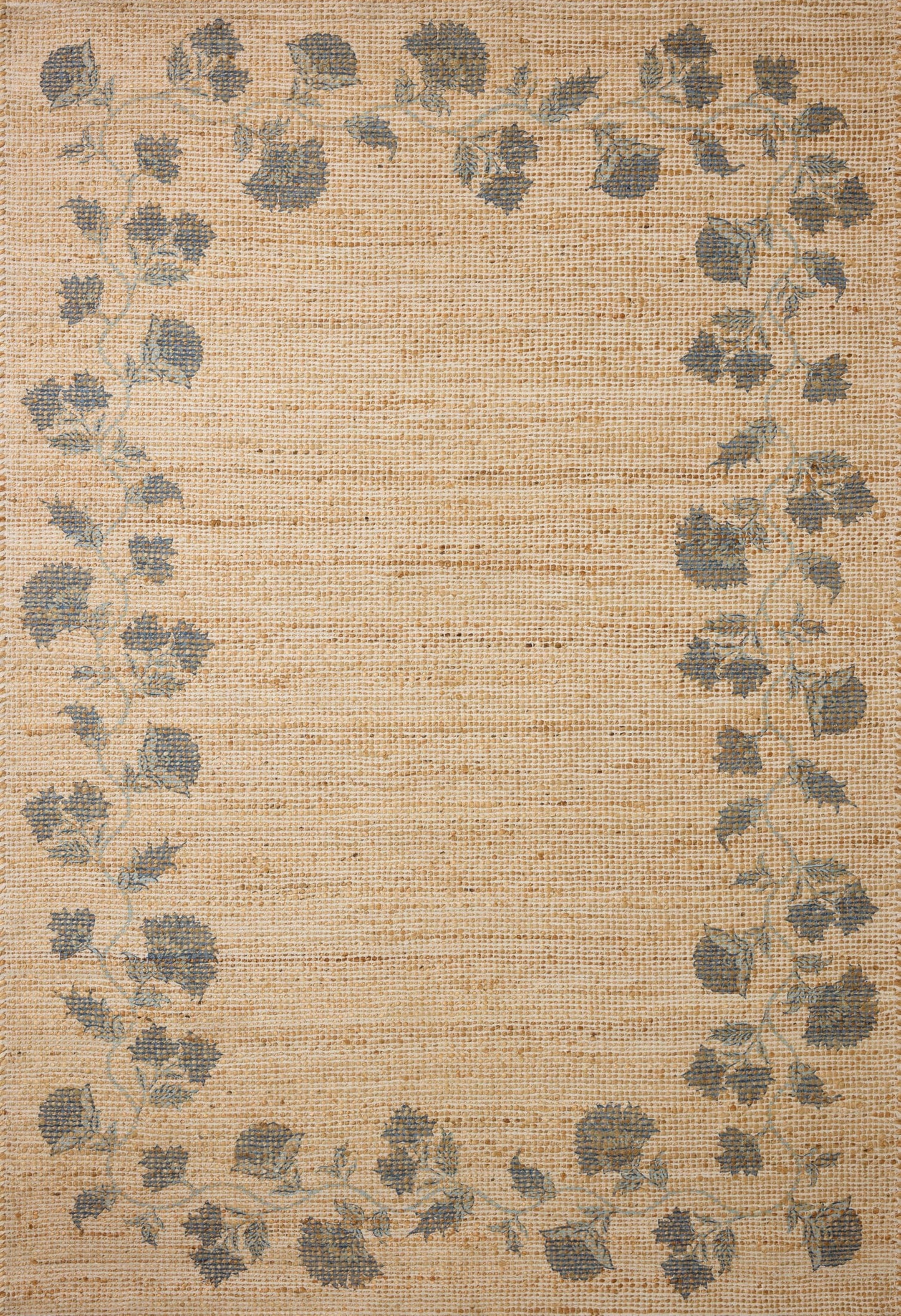 Loloi Chris Loves Julia Rue Collection Wheat/Sage Jute Neutral Floral Rug