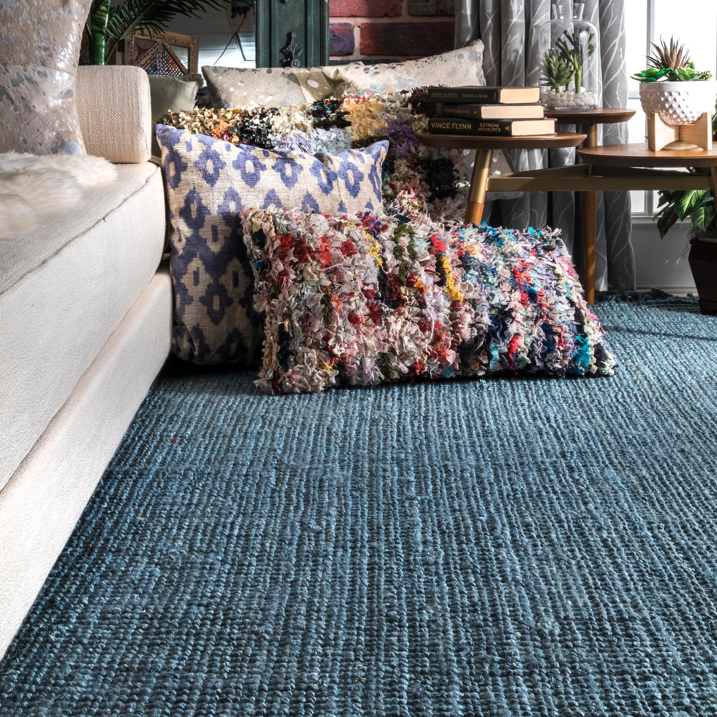 Chocolate Solid Flatweave Area Rug, 5' x 8'