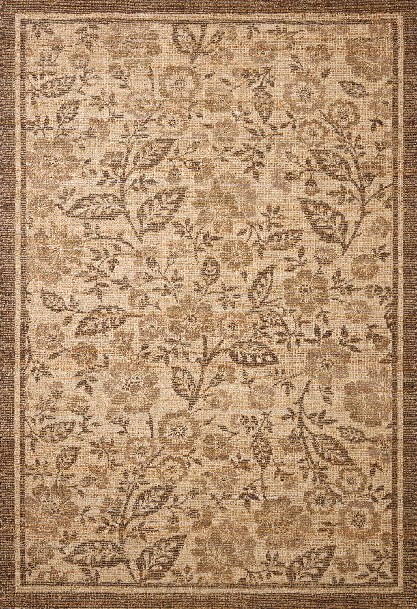 Loloi Chris Loves Julia Rue Collection Wheat/Sage Jute Neutral Floral Rug