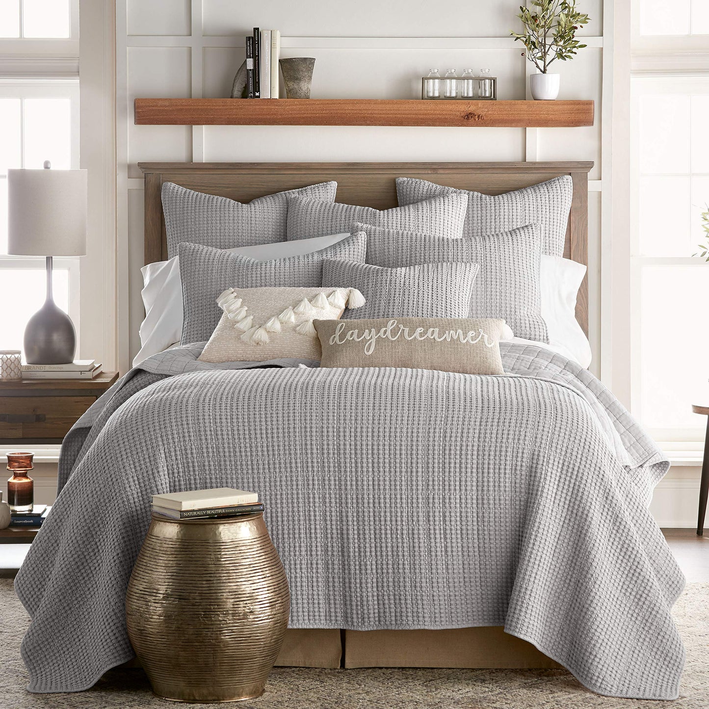 Levtex Home Mills Waffle King/Cal King Quilt Set (106x92in) with 2 Pillow Shams