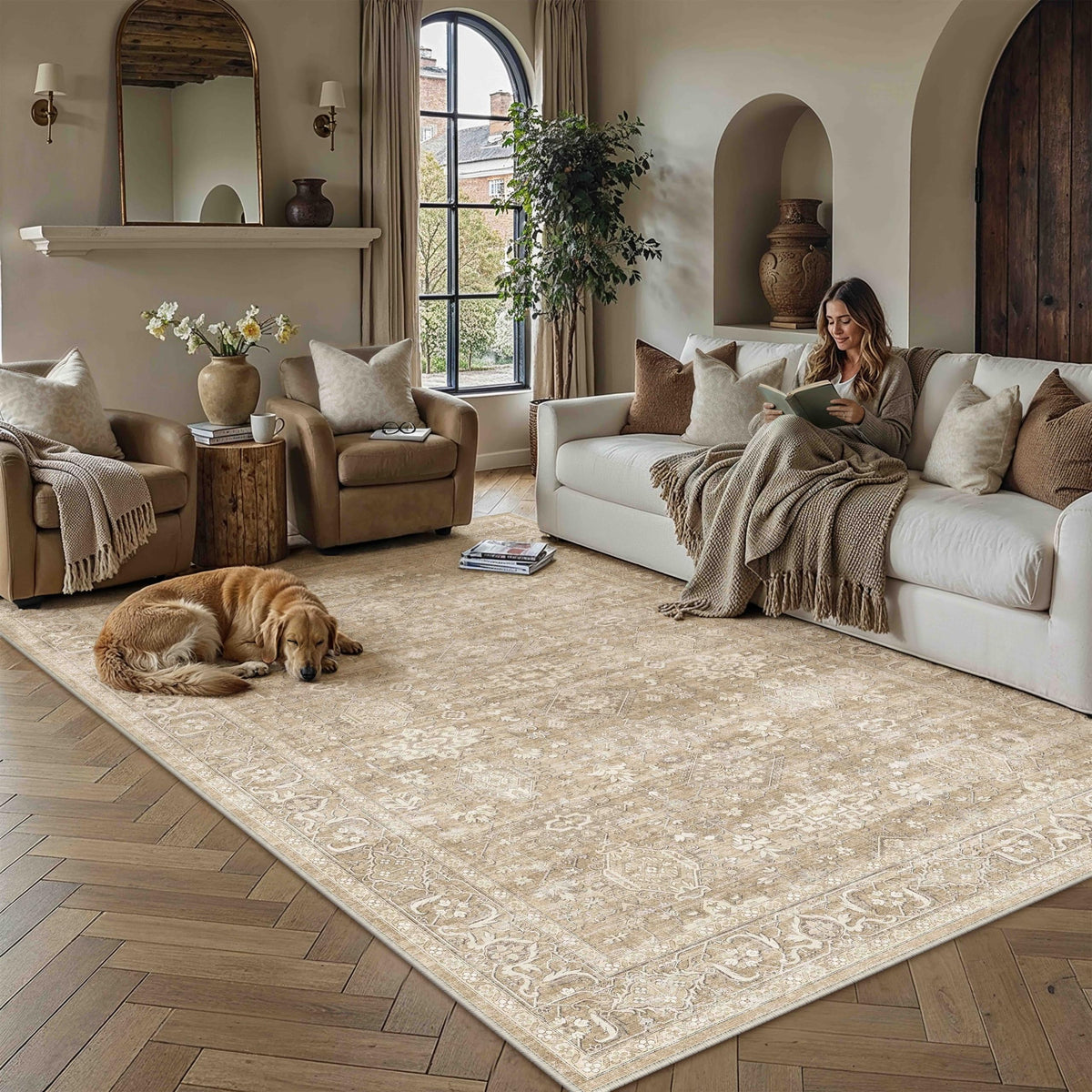 Dark Brown Vintage Rug