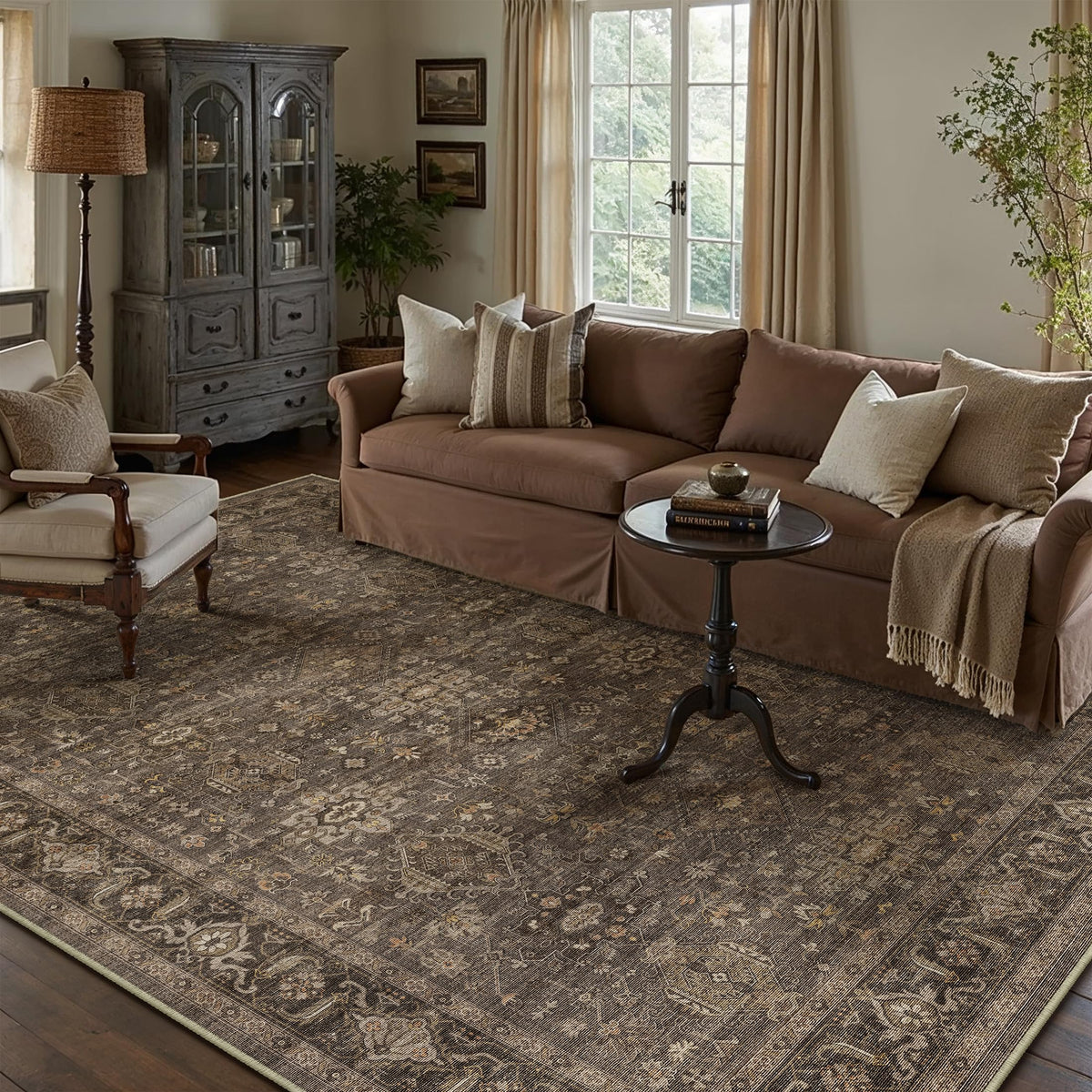 Dark Brown Vintage Rug