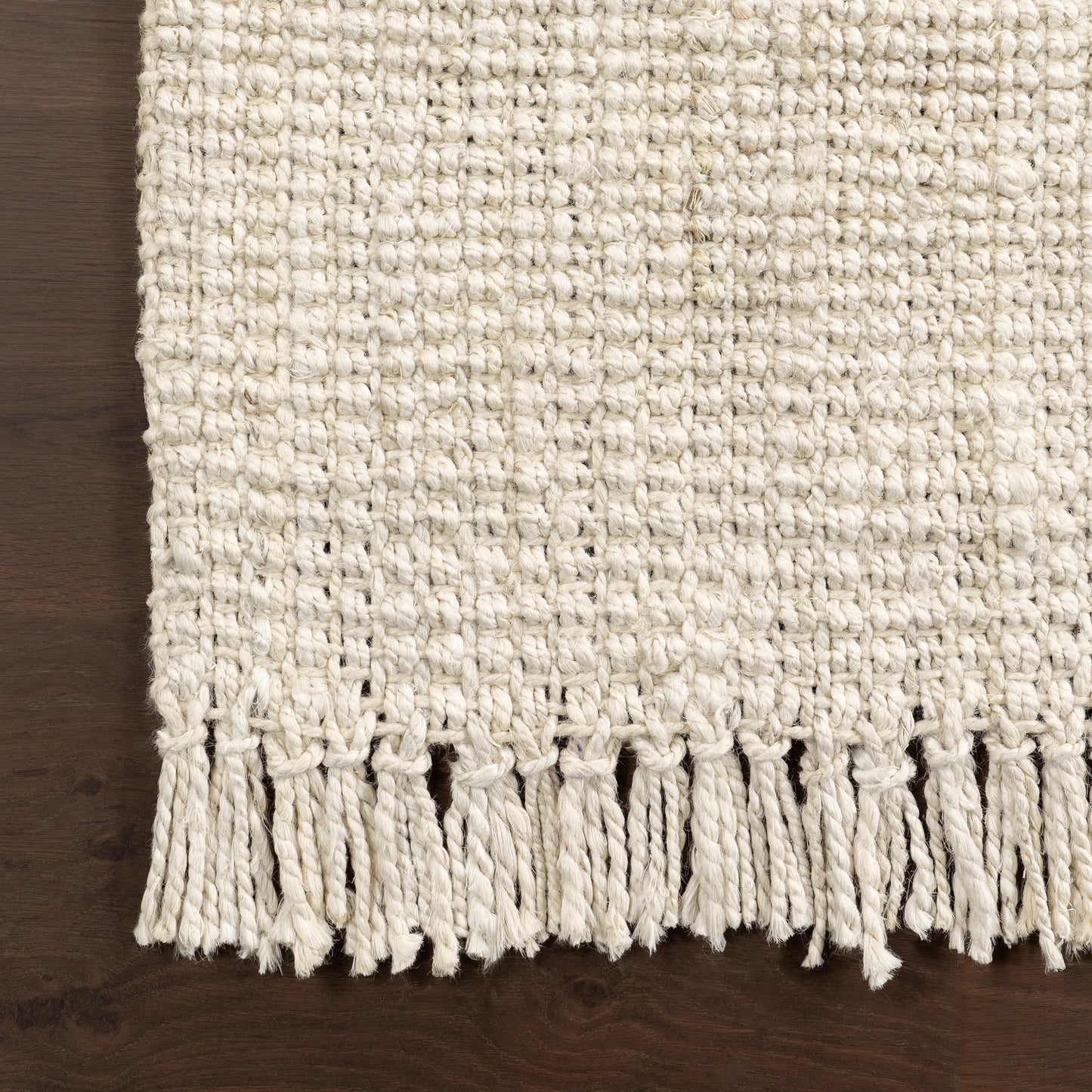 Chocolate Solid Flatweave Area Rug, 5' x 8'