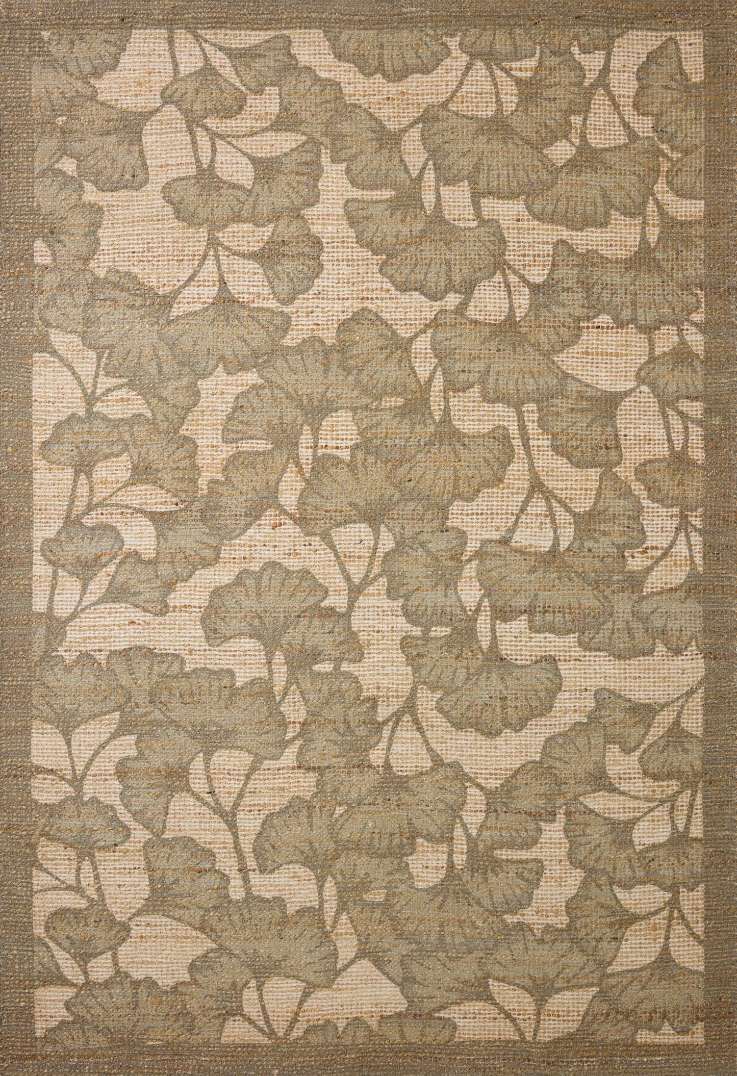 Loloi Chris Loves Julia Rue Collection Wheat/Sage Jute Neutral Floral Rug