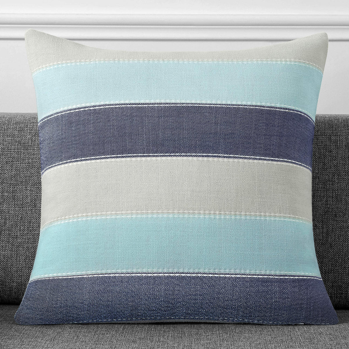 2 Pair Stripe Check Throw Pillow Covers 18x18Inch