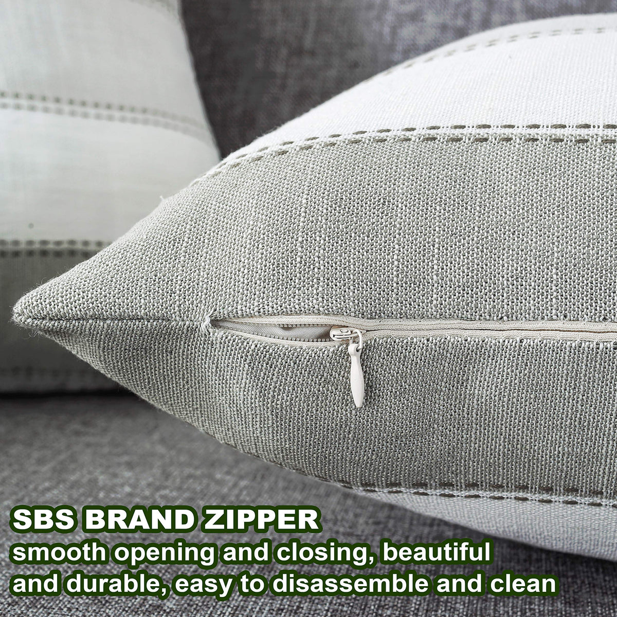 2 Pair Stripe Check Throw Pillow Covers 18x18Inch