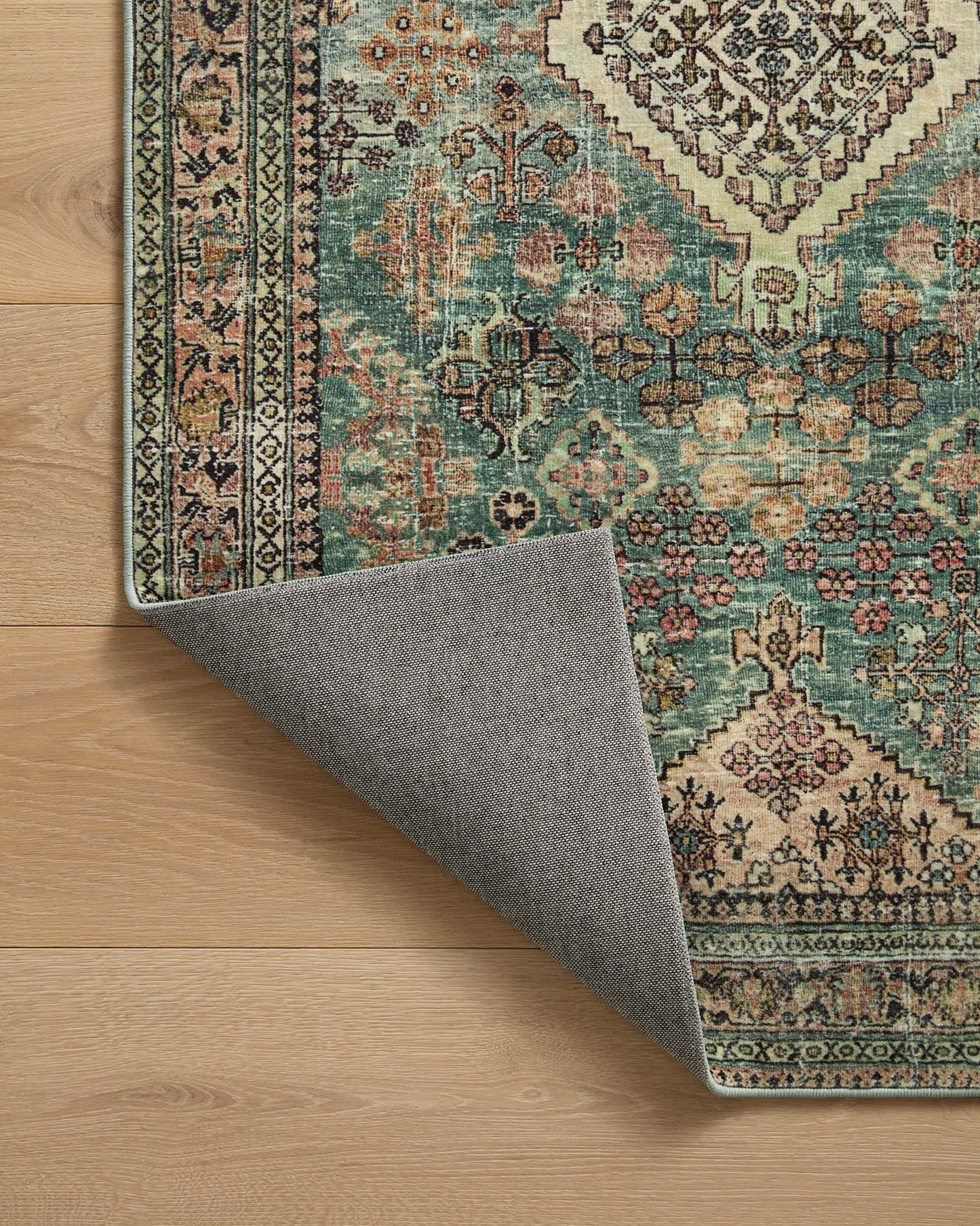 Loloi Magnolia Home by Joanna Gaines Sinclair Collection SIN-01 Pebble/Taupe 7'-6" x 9'-6", .25" Pile Height, Machine Washable, Area Rug
